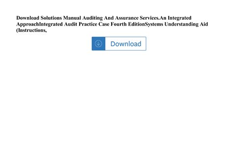 auditing and assurance services integrated audit practice case pdf