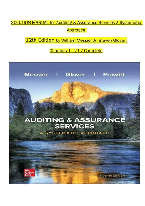 auditing and assurance services manual solution messier