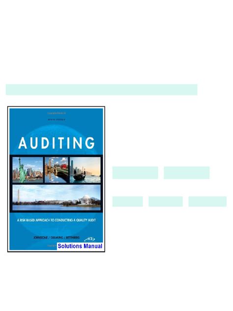 Auditing Solutions 9th Edition Johnstone