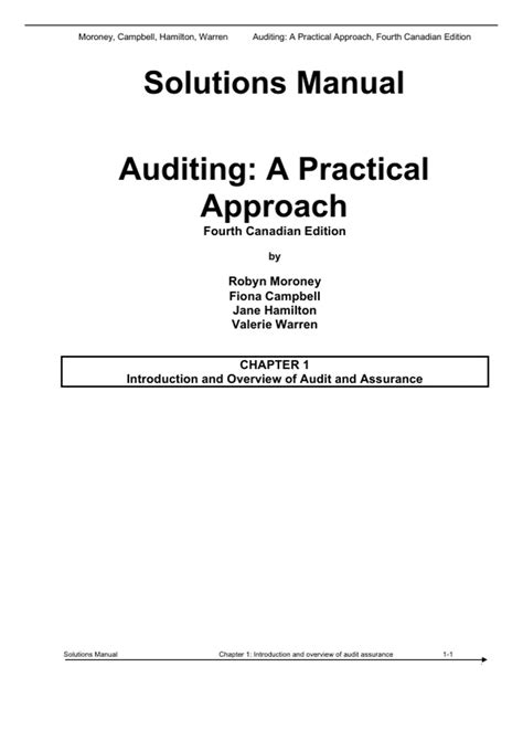 Read Online Auditing A Practical Approach Moroney Solutions 