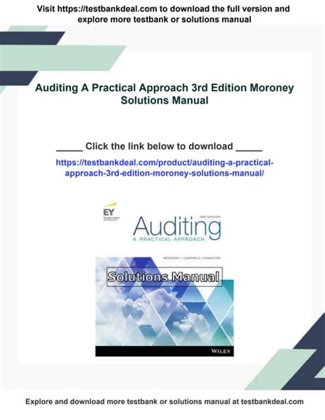 Read Auditing A Practical Approach Moroney Solutions Manual 