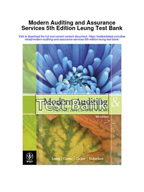 Full Download Auditing And Assurance Services 5Th Edition Test Bank 