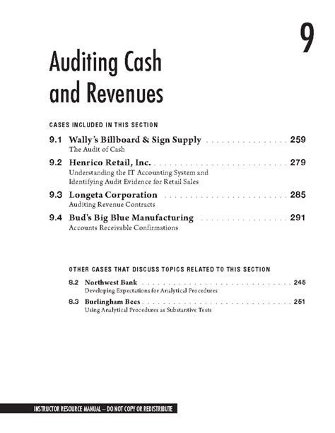 Read Online Auditing Cases Section 9 Solution 