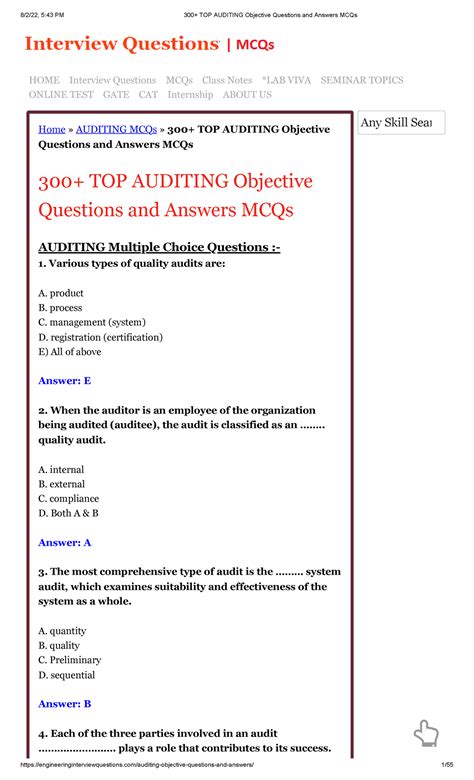 Read Online Auditing Questions Answers 