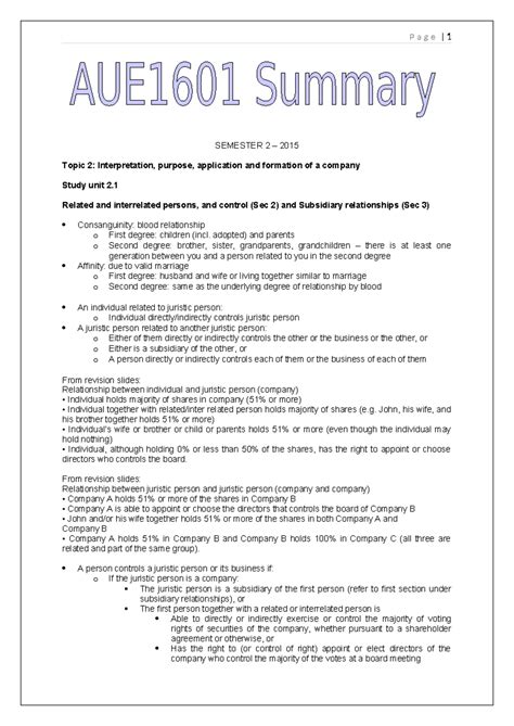 Aue1601 Notes