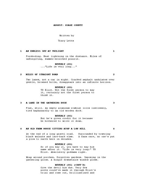 August Osage County Script