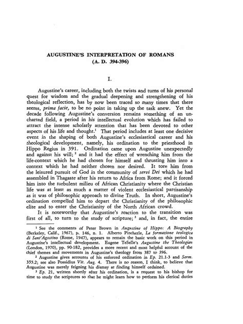 Augustine Commentary On Romans