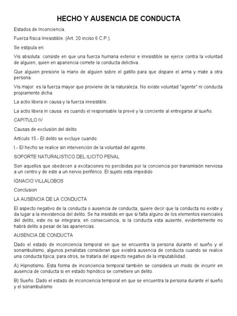 Ausencia De Conducta