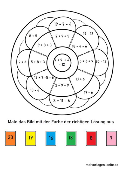 ausmalbilder rechnen bis 20 pdf