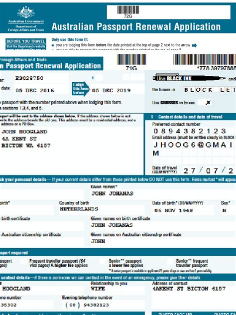 Australia Passport Application