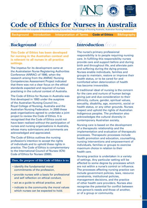Australian Nurses Code Of Ethics