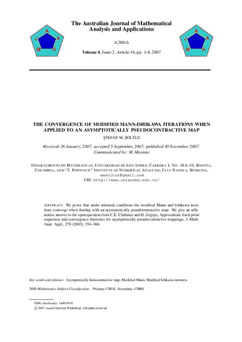 Download Australian Journal Of Mathematical Analysis And Applications 