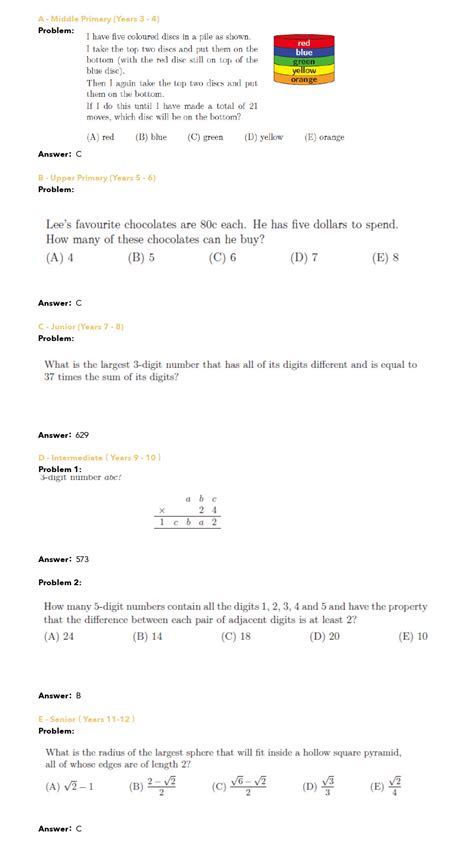 Full Download Australian Maths Competition Past Papers Senior 