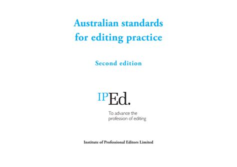 Download Australian Standards For Editing Practice 