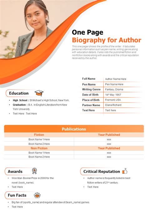 author biographical presentation powerpoint