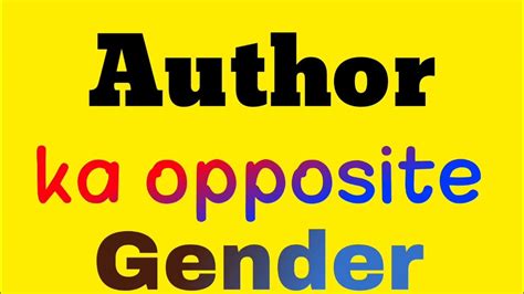 Author Opposite Gender
