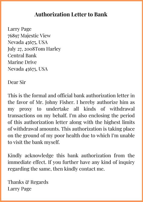 Read Authorization Letter Sample Bank Collect Document Malaysia 