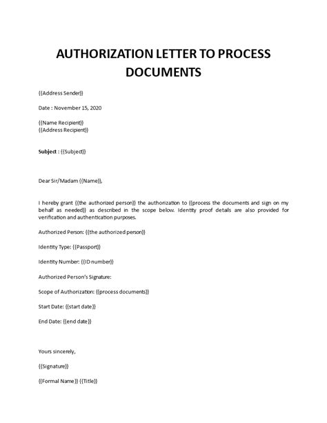 Download Authorization Letter Sample To Process Documents 