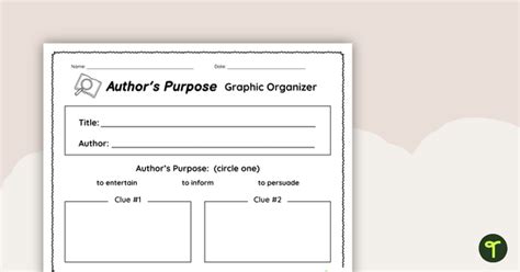 Authors Message Graphic Organizer Teaching Resources Tpt Authors Purpose Graphic Organizer 2nd Grade - Authors Purpose Graphic Organizer 2nd Grade