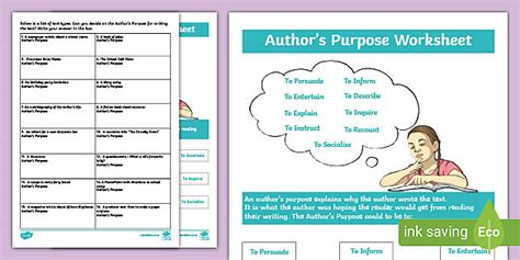 Authoru0027s Purpose Worksheet Teacher Made Twinkl Author S Purpose 4th Grade Worksheet - Author's Purpose 4th Grade Worksheet