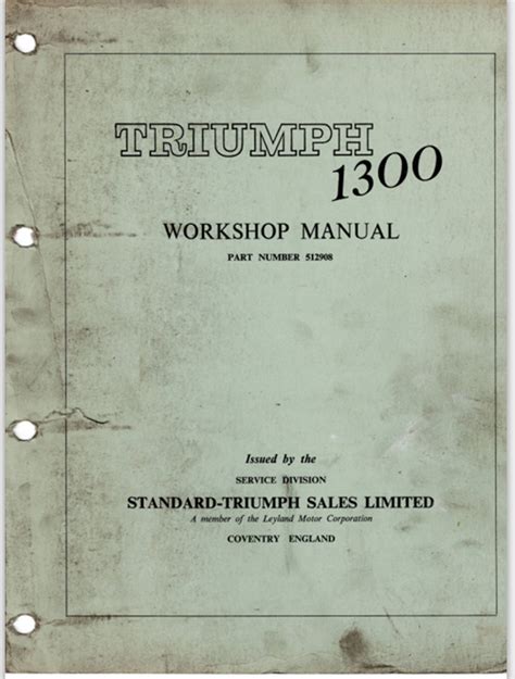 auto workshop manual triumph 1300 1500