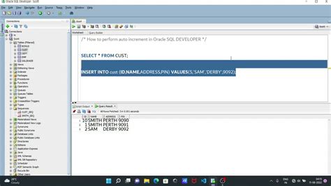 auto_increment oracle sql developer