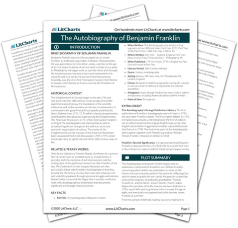 autobiography benjamin franklin summary analysis