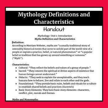 autobiography definition and characteristics of mythology