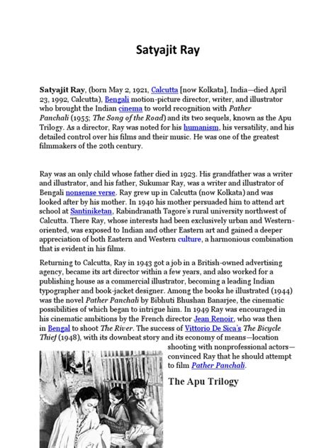 autobiography of satyajit ray pdf