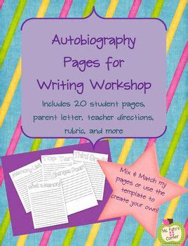 Autobiography Project For Writing Workshop By Msfultzscorner Autobiography Worksheet For 2nd Grade - Autobiography Worksheet For 2nd Grade