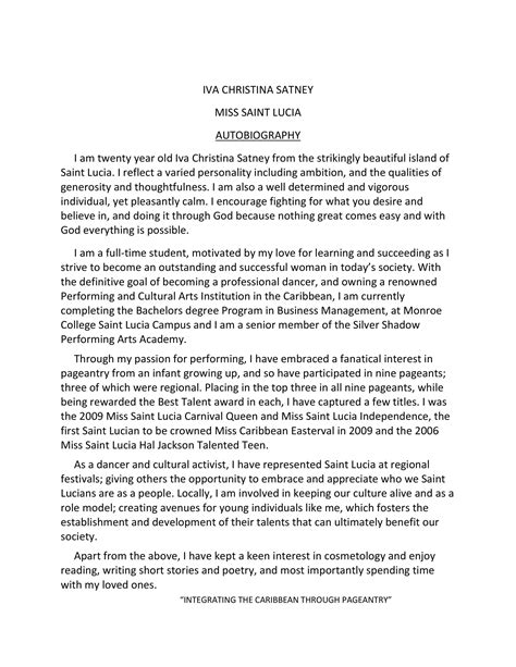 autobiography references in resume examples