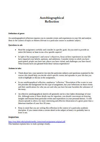 autobiography reflection