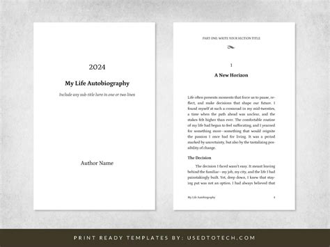autobiography template for word