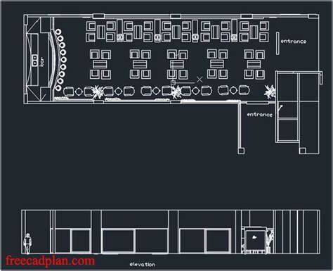 autocad dwg cafe plan