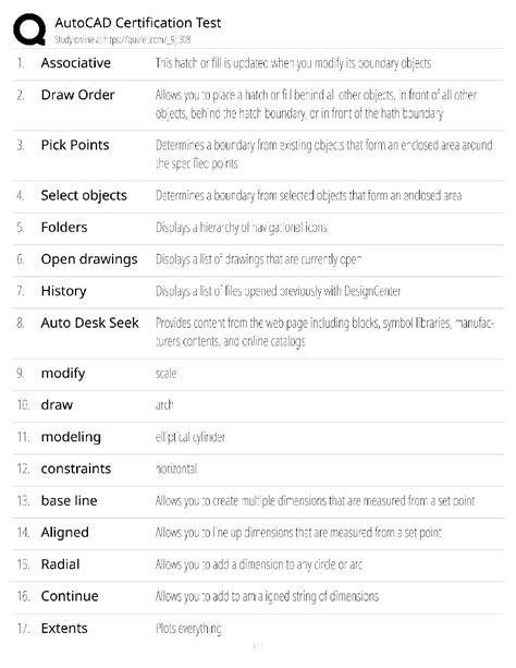 Autocad Exam Study Guide