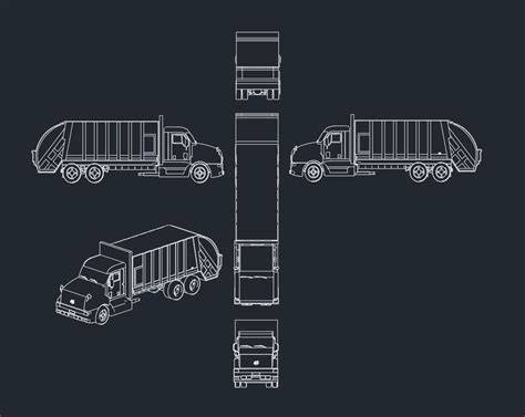autocad garbage truck block