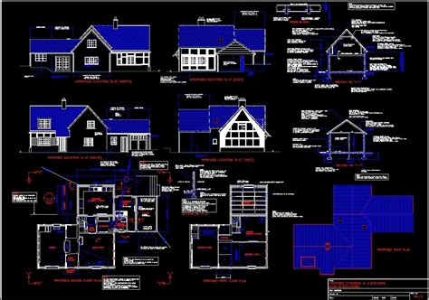 autocad house elevation