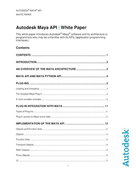 Download Autodesk Maya Api White Paper 