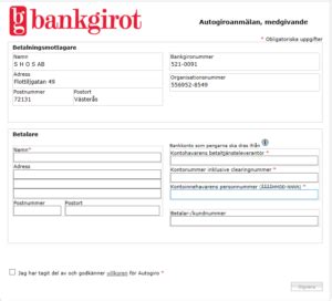 autogiro betalning