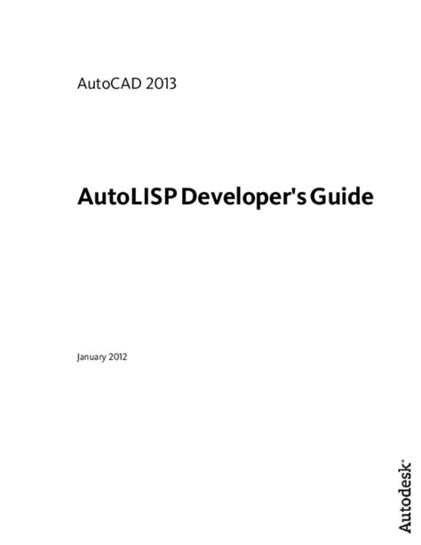 Read Autolisp Developer Guide 