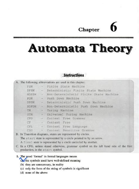 automata theory question answer