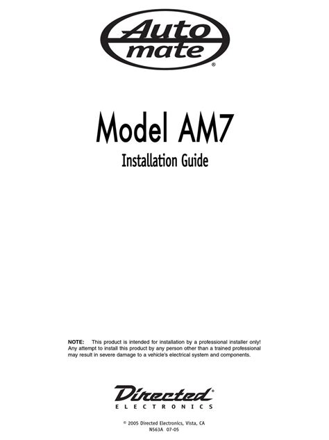 Read Online Automate Am7 Installation Guide 