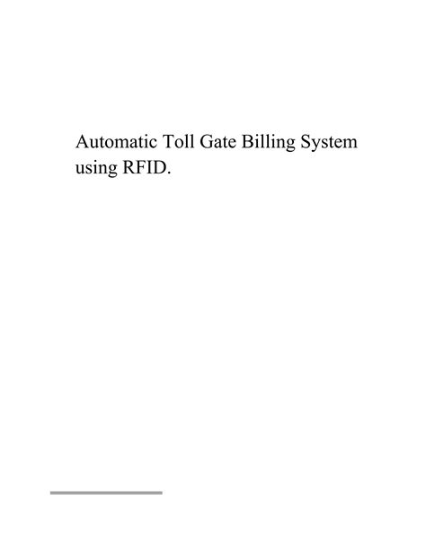 automatic toll gate billing