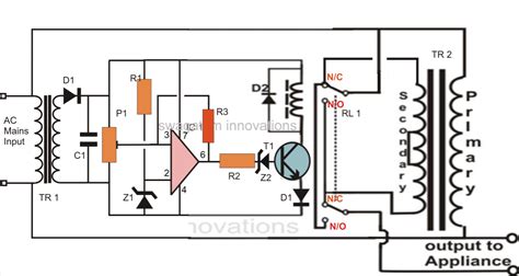 Automatic Voltage Stabilizer Circuit Diagram