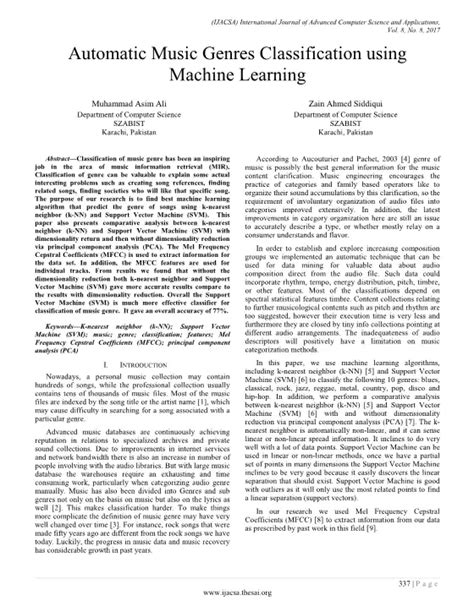 Read Automatic Music Genres Classification Using Machine Learning 