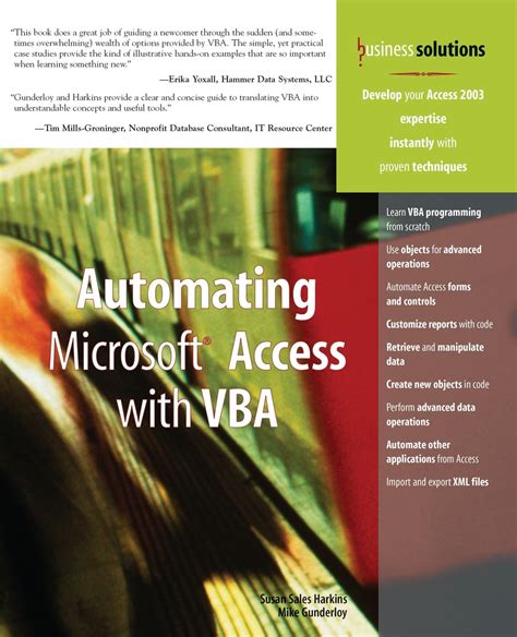 Automating Microsoft Access With Vba Business Solutions