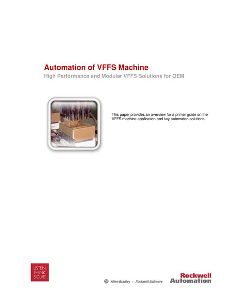 Download Automation Of Vffs Machine 