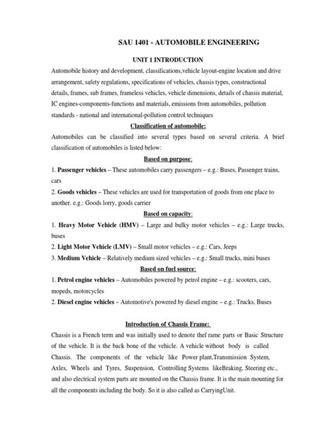 Automobile Engg Notes
