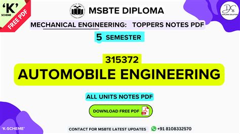 Full Download Automobile Engineering Diploma 5Th Semester Mummyore 