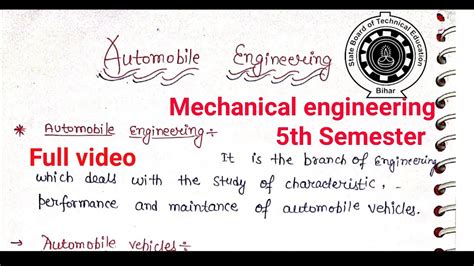 Read Automobile Engineering V Sem Notes 